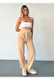 Women's Beige Velcro Lycra Palazzo Trousers - 4