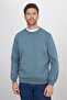 Unisex Relax Fit Comfortable Cut Cotton Soft Textured Fleece Inside Gray Crew Neck Sweatshirt - 4