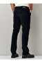 Cotton Navy Blue Velvet Regular Fit Trousers - 4