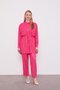 Fuchsia Drawstring Waist Pants Sports Suit - 2