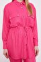 Fuchsia Drawstring Waist Pants Sports Suit - 5