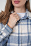 Women's Plaid Pattern Oversized Lumberjack Shirt 3854 Baby Blue - 6