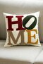 Linen Fabric (2 Pieces) Home Pattern Embroidered Punch Cushion Cover (Punch) 43*43 cm - 6