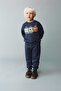 Boy's Cotton Navy Blue and Friends Printed Sweatshirt Tracksuit Set - 3