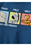 Boy's Cotton Navy Blue and Friends Printed Sweatshirt Tracksuit Set - 5