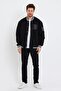 Men's Casual Street Fashion Comfortable Oversize Black Jeans College Jacket - 4