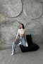 Women's High Waist Palazzochic Wide Leg Baggy Jeans Ice Blue - 3