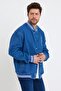 Men's Casual Street Fashion Comfortable Oversize Blue Jeans College Jacket - 3