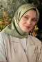وشاح حريري من نسيج التويل ذو وجهين باللون الأخضر الطحلب - 4