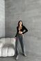 Women's High Waist Palazzochic Wide Leg Baggy Smoked Denim Pants - 2