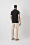 Men's Short Sleeve Zippered Black Polo Neck T-Shirt - 5
