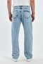 Men's Oversize Wide Leg High Waist Ice Blue Baggy Jeans - 5