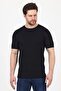 Men's Crew Neck Short Sleeve Tight Summer Black Basic T-Shirt - 4