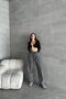 Women's High Waist Palazzochic Wide Leg Baggy Smoked Denim Pants - 4