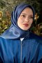 وشاح حريري من نسيج التويل مزدوج الجوانب من النيلي - 2