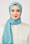 Indigo Checkerboard Pattern Jacquard Elegance Shawl - 3