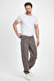 Men's Wide Leg Oversize Baggy Brown Cargo Pocket Trousers - 3