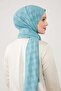 Indigo Checkerboard Pattern Jacquard Elegance Shawl