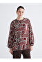 Vizyon New Season Tie Neck Patterned Blouse