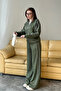 Women's Modal Fabric Double-Piped Zippered Tracksuit Set 1127 - 5