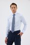 Double Cuff Comfort Fit 100% Cotton Light Blue Men's Shirt - 6