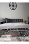 غطاء أريكة مزود بشرّابات، لون رمادي فاتح، مقاس 230x100 - 3