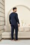 Men's Combed Cotton Pocketed Pajama Set - Burgundy - 4