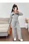 Girl's New York Printed Hooded Waist-Sitting Jumpsuit