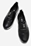 Zippered Snake Patterned Women's Shoes Black Skin - 5
