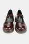Women's Burgundy Patent Leather Genuine Natural Leather Size 36-41 Buckle Thick Heel Mary Jane Shoes - 6