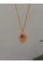 316L Steel Zircon Detailled Eye Printed Medallion Necklace - 2