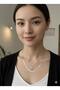 Women's Italian Chain Gray Cherry Figured 2-Piece Combination Necklace - 2