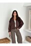 Bomber Jacket with Epaulet Detail, Oversized Suede Jacket - 2