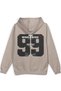 99 Sırt Printed Hooded Yarı Oversized Sweatshirt Stone Color Hoodie 1408