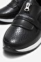 Zippered Snake Patterned Women's Shoes Black Skin - 3