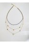 Steel Necklace with Black Beads and Steel Necklace Made of Four-Leaf Clover Figures - 2