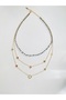 Steel Necklace with Black Beads and Steel Necklace Made of Four-Leaf Clover Figures
