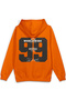 99 Sırt Printed Hooded Yarı Oversized Sweatshirt Orange Hoodie 1408