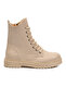 Beige Women's Boots with Fur Inside and Zipper 525383 Z - 2