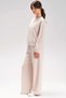 Women's Long Sleeve Crew Neck Wide Leg Ecru Cupra Tracksuit Set C9T3N1 - 2