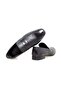 Black Color Laceless Genuine Leather Men's Shoes - 2
