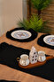 Ahbej |   Black 7 Piece Double Ruffle Tableware Presentation Set 40 X 110 - 4