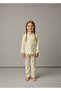 Floral Pattern Long Sleeve 100% Cotton Front Buttoned Shirt Collar Girls Pajama Set