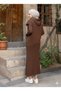 Hooded Pocket Dress-Sweater 2-Piece Knitwear Set - 3