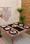 Ahbej |   Black 7 Piece Double Ruffle Tableware Presentation Set 40 X 110