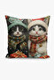 Double-Sided Digital Print Throw Pillow Cover New Year / Winter Landscape / Christmas / Cat Pattern