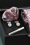 Black Men's Gift Box - Tie with Handkerchief Cufflinks Tie Clip Kmk79 - 2