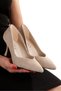 Stiletto Leather Suede 7 cm Goblet Heel Pointed Toe V-Cut Closed Toe New Season - 4