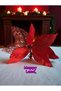 Christmas Tree Ornament Small Size Red Glitter Poinsettia Flower Poinsettia 28 cm Hpy26079