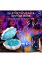 Northern Lights Projector Night Light with Bluetooth Speaker & White Noise, Shell Design (Blue) - 5